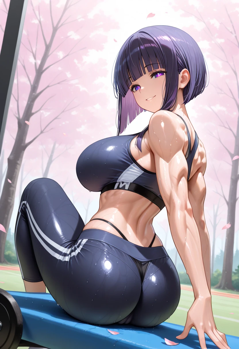 score_9, score_8_up, score_7_up,huge tit、Pretty big breasts、toned body,Red and Grey High Leg Lracing Bloomers、track and field club、Track & Field Team Uniforms、espadrilles、Hide all breasts:1.2,Crotch indirect、Gravure Pose、always lie on your back、Show the armpits、Definitely a pretty intense crotch wedgie:1.28、athletic field
