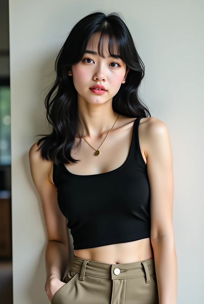 mini tank top
,Japanese,straight long,big breasts