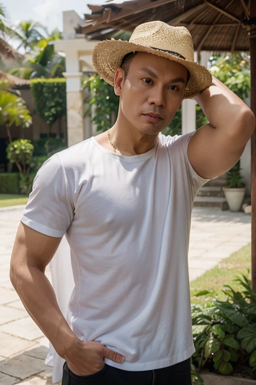A middle-aged man wearing a Santa suit takes off his shirt and hands out gifts in the hall.,Asian people,Healthy body,Belly fat,Middle-aged man, 45 years old,loongs, thailand,Male Man,He is about 45 years old.,Looks rough and handsome.,ระบบmusculine,musculineขนาดใหญ่,Oversized chest muscles, waist circumference,Background details,red underwear,White Socks, angry, Clearance, bestquality, master-piece,(Tattoo too.:1.5),(musculine:2),(fat:2),(Black Hair:2 ),(Black Hair:2),(Chest hair: 2),(skin wrinkles:2),(Glossy on skin:2)