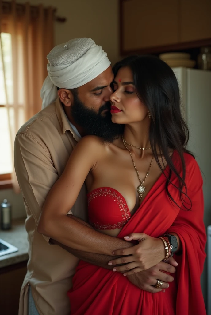 A beautiful punjabi young boy ,wear a red turban  no clothes nude , with  20 years punjabi girl no clothes nude big anal ,no clothes on body,only boobs body,long hear and lick his dick   at alone morning , having sex, complete body ,sitting his underwear
