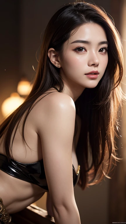 ((Realistic lighting, top quality, 8K, Masterpiece: 1.3)), Clear Focus: 1.2, 1 girl, Perfect Body Beauty: 1.4, Slim Abs: 1.1, ((Dark Brown Hair, Big: 1.3)), (Accelerate: 1.4), (Outdoor, Night: 1.1), Street, Ultra Slender Face, Fine Eyes, Double Eyelids, Exposed Cleavage, Incredibly Absurd, Messy Hair, Floating Hair,