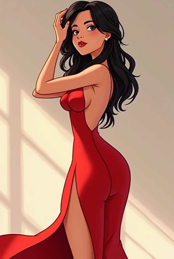 woman with breasts showing and a big ass animated