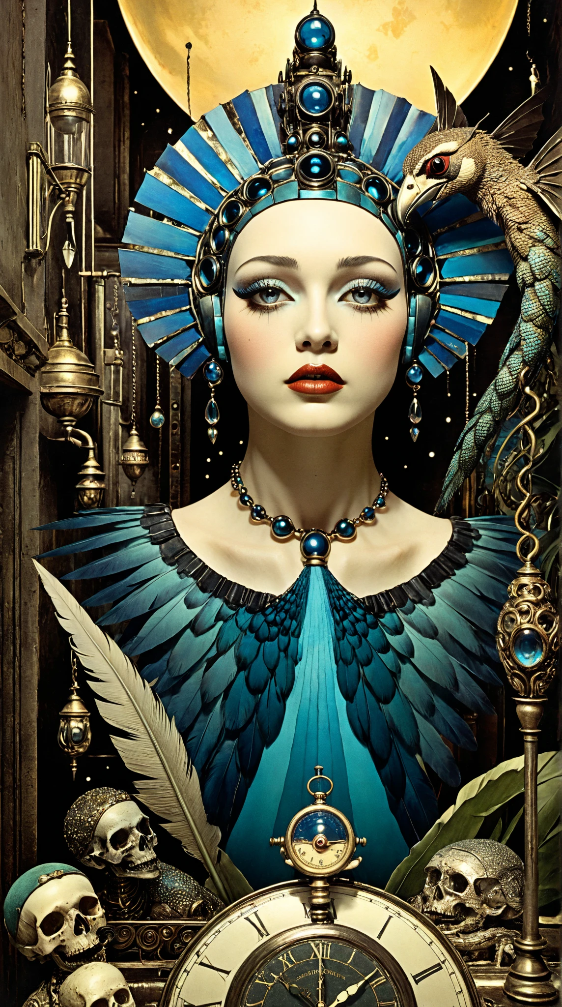 ((Masterpiece, best quality,edgQuality)),smirk,smug,((feathers,pearls,spikes))
edgTM, a woman in a corset with golden embroidery ,wearing edgTM_style fashion, eccentric clothing
<lora:edgTM90s:1>