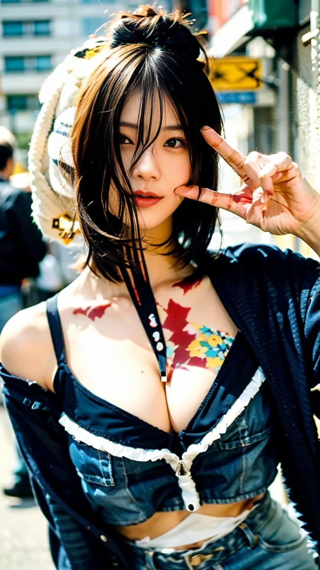 Comiket_Cosplay, N4、Comiket_Cosplay_Square、masterpiece,Very detailed,highest quality,girl,shy,めぐみんのCosplay,red面,Comiket_Cosplay_four corners,camera, 6+the boys, Outdoor,holding camera, multiple the boys, Day, crowd, photo shoot, blue sky, photo background, Backwards 、 8k, RAW Portrait (Day本人女性)、Photorealistic:1.3、Realistic, Ultra-high resolution ,( in the evening :1.1),Day本人女性,length hair,Slender body, black hair, (Realistic skin texture:1.3)、(Immersive atmosphere:0.8、Chiaroscuro:1.2) 、(look viewer:1.3)、((Embarrassing))、(smile:1.2)、((wearing very small silk red panties))、((Panty shot))、((roll up the skirt))、((From below:1.25))、((Close up on crotch:1.2))、((Panty shot))、((spread your legs to the side:1.4))、Sweatばんだ股間、Sweat、((Open shirt:1.4))、(Nipples are visible:1.4)、((Small breasts:1.8))、((Small breasts:1.8))、(short_hair, Brown_hair, red_eye, short_hair_and_length_rock, Have, witch_Have, cape, black_hair, Open_mouth)