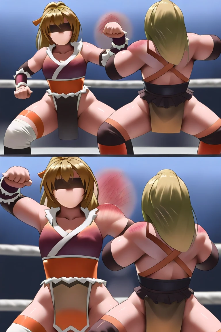 Masterpiece, 2woman (punching each other:1.4), (street fight:1.4), (((barehand:1.3))), wearing jeans denim, (Topless:1.4), facing each other, ((Fighting each other:1.6)), angry, tired, (bruised:1.4), (bloody:1.4), (Thick body:1.65), (fierce:1.4), tense, punching each other, asian, fighting pose, crowd background, same height, (nipples:1.1)