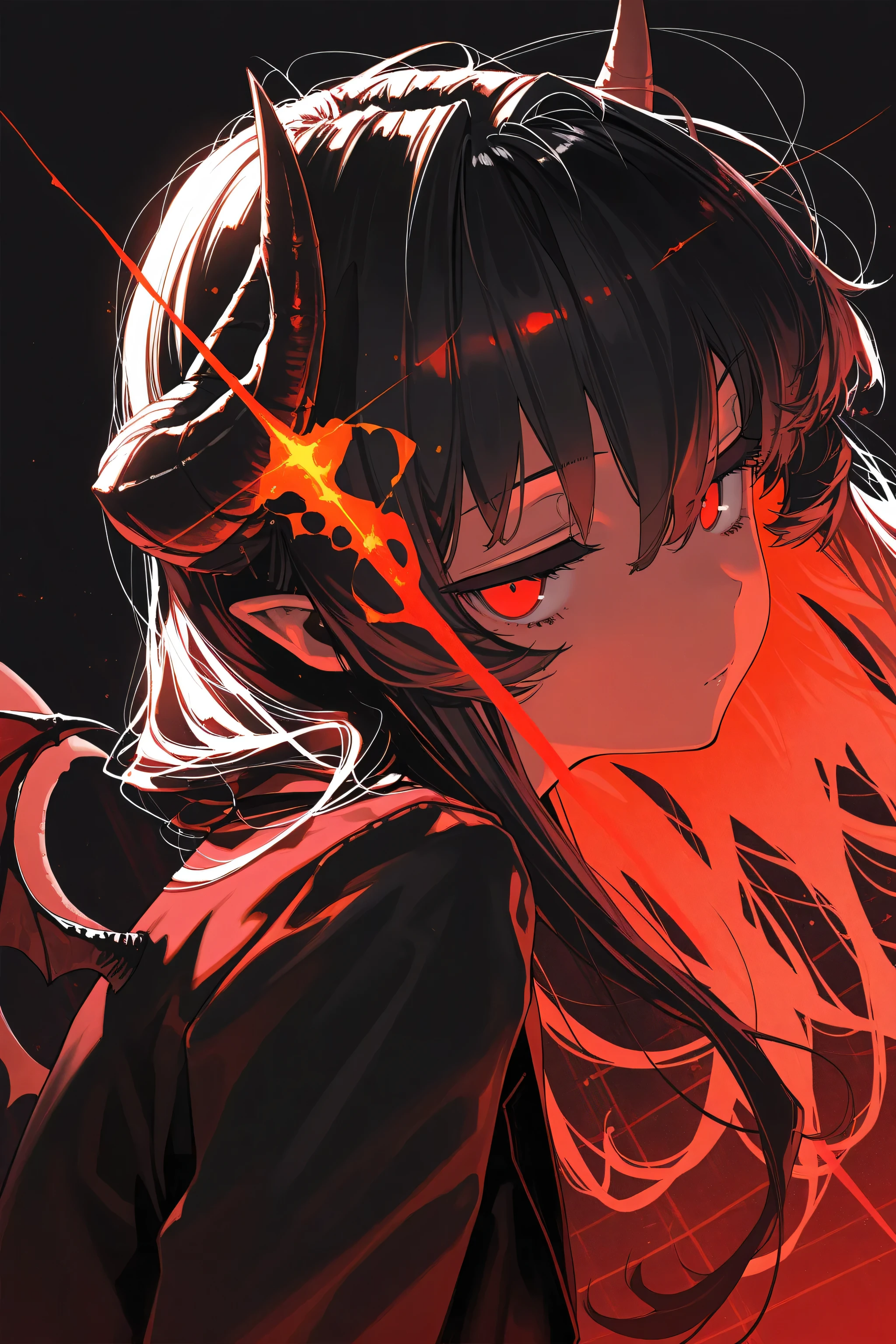 work of art, best qualityer, ultra high resolution, comely, visually stunning, chic, Incredible details, award-winning painting, (black art:1.1), deep shadow, (dark red theme:1.2), r1ge, Ablaze, Aura, energy, beam, flying debris, [serious|Jumpy], floating hair, 1 young boy, muscular,