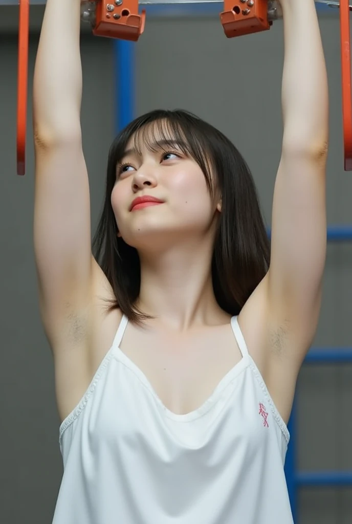 Beautiful Face, Large Bust, Sporty underwear, Short Bob Cut, Climax face, Frowning a little, (((Squint your eyes, Open your mouth and scream))), See-through, 26 years old, She spreads her legs and leaks, joy, Model body type, My body was toyed with, I had a big orgasm, Sex toys