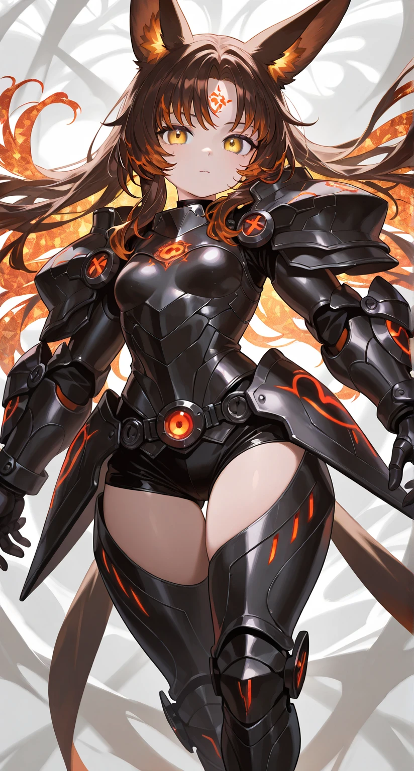 Hinata Azuma is a girl orgre style nexuz demon Warcraft build armor lava nexuz dynemic ultra cyborgnoid style orchestra concert has the power of eternal fire and tornado lightning angel, background dynamic 3D hell realistic mecha silvergolden red lava ripper