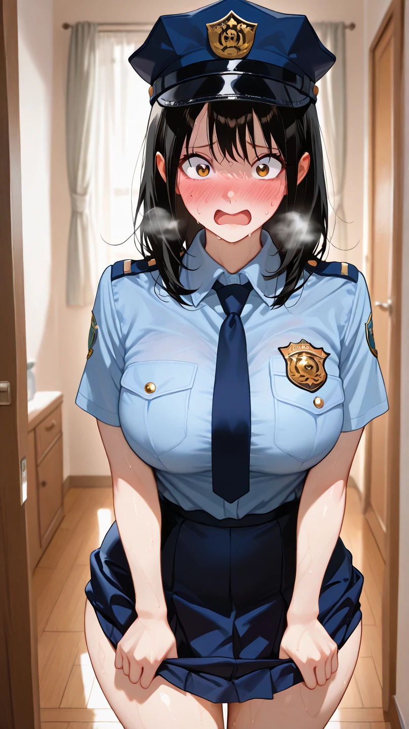 score_9,score_8_up,score_7_up,high resolution,1 erotic age,black hair,ponytail,see-through police,large breasts,thick nipples,erection of nipple,collar,(leaning forward+vaginal,sex+cum in pussy+creampie:1.5),(open mouth+out tongue:1.2),(excessive bukkake+excessive cum+cum in mouth+cum in hair+cum facial+cum on body:1.2),(multiple penis,ahegao+double Peace:1.8),front view,upper body,looking at viewer,prison.anime colored