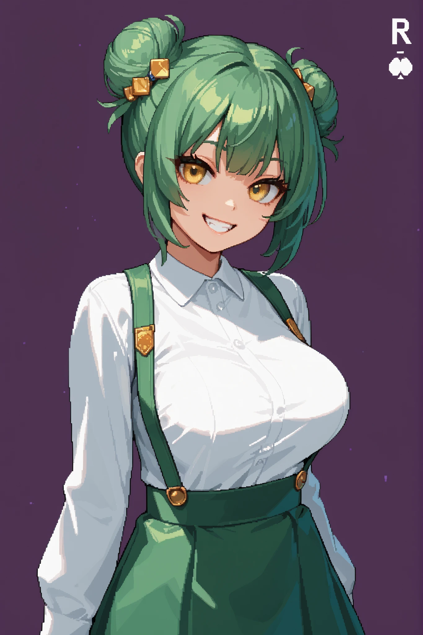 mitsuri kanroji, braid, Gradient Hair, (Green eyes:1.5), Green hair, Long hair, Mole, Mole under the eyes, multicolored hair, Pink hair, Twin braids, Two-tone hair,
Belt bag, Black skirt, cleavage, coat, demon slayer uniform, haori, Komono, Long sleeves, Miniskirt, partially unbuttoned, Pleated skirt, Skirt, uniform,,A smile,the woods、The tree