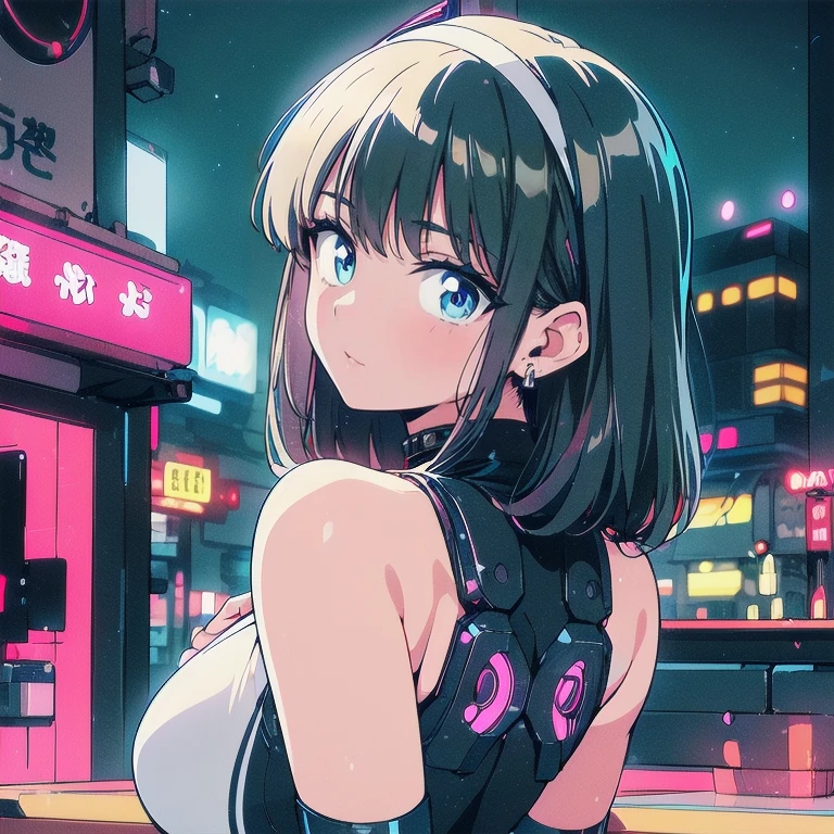 A woman in a white dress is posing on a city street, Melhor Anime 4K Konachan Wallpaper, Anime cyberpunk moderno, menina anime sedutora, garota anime cyberpunk, oppai cyberpunk, arte de anime cyberpunk, arte de anime cyberpunk, Estilo anime 4k, arte digital cyberpunk anime, cyberpunk digital - arte de anime, menina de anime cyberpunk feminino, Anime cyberpunk