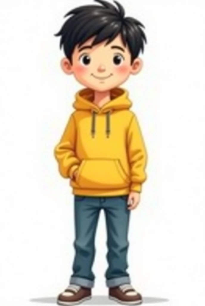 Of I am a boy of 13 years tall, little moustache wearing black google and glasses white transparent, yellow t-shirt half pant of black small or little big hair