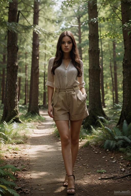 a beautiful instagram woman, full pose, beauty Fashionable clothes, cinematic forrest background, 8k, 