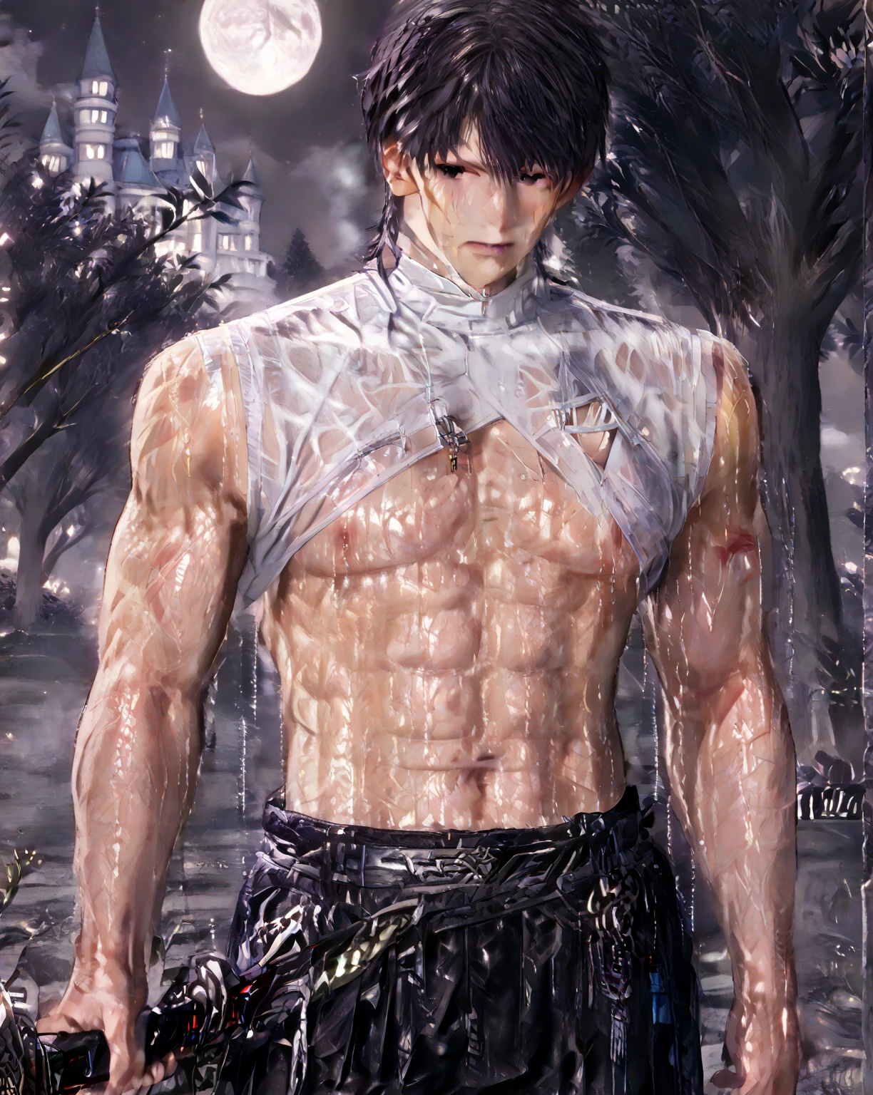 1 man, (male model) hot skin, masterpiece, best quality, most handsome man in the world, by Shen Quan, perfect body, beautiful male model, an attractive man 18-24 years old aesthetic, blossoms in spring, green fields, spring, plains, trees, vivid flowers, blue sky, rough and handsome young man in white transparent robe, white transparent fabric, shirtless jacket shoulders, exposed chest muscles, exposed thighposed transparent white briefs)), (male focus), (smooth body)), smile, super cute, dynamic pose, cool and seductive, dramatic lighting, full body shot, full body shoot, young face, full body, body hairless, skinny tall, fit body, dominant, white or white skin, young face, firm body, hd, natural flesh tone, soft light, highly detailed, looking at the audience, photography, detailed skin, real person, realistic, photorealistic realistic, crazy detail, facial detail, hype maximization, hype surrealism, film, telephoto, lighting complex detail , Highly detailed, Highly detailed, Digital painting, artstation, concept art, smooth, sharp focus, illustration, Unreal Engine 5, 8K, art by Ross Tran and Greg Rutkowski and Alphonse Mucha, UHD, 8k, Show men only .8k Ultra HD, DSLR, dim lighting, high quality, film grain, Fujifilm XT3, male fan, 2-person, two-person model.