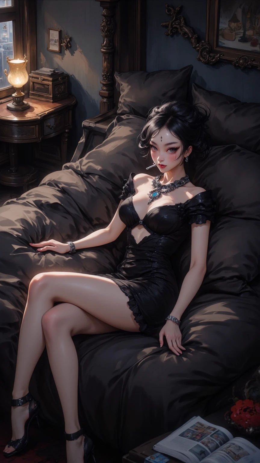 Kizi, Single, Best quality at best, The upper part of the body, big breasts beautiful, prette, Radiant hair, Large of breast