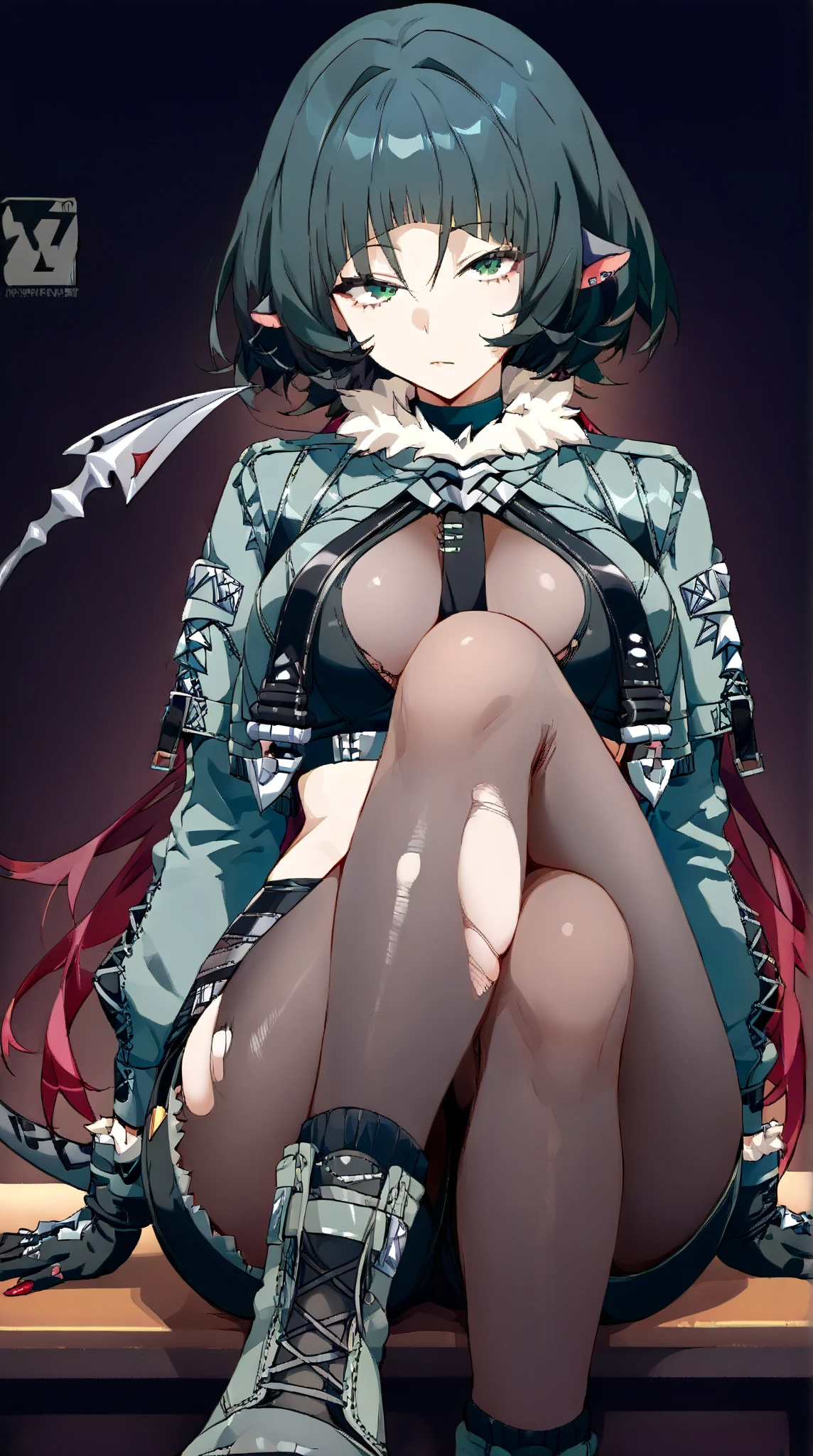 Arav is sitting on a chair wearing a black cat costume, Cat ears dress up，There is snow in hell， Dressed in robes, Classical witch robes, Dark flowing robe, Black robe, Fantasy robes, designed for cozy aesthetics!, oversize clothes, Wearing an oversized hoodie, kemonomimi, Very comfortable], ，huge bust，High score hair，Expose long legs，sheer transparent clothes，Elaborate Eyes，The details of the eyes are super exquisite，Have a delicate face，Legs are very thin and long，no underwares，Exposing the genitals，slaves，Slave girls，torn outfit，Torn clothes，Reasonable eye structure，Broken，head portrait，closeup of face
