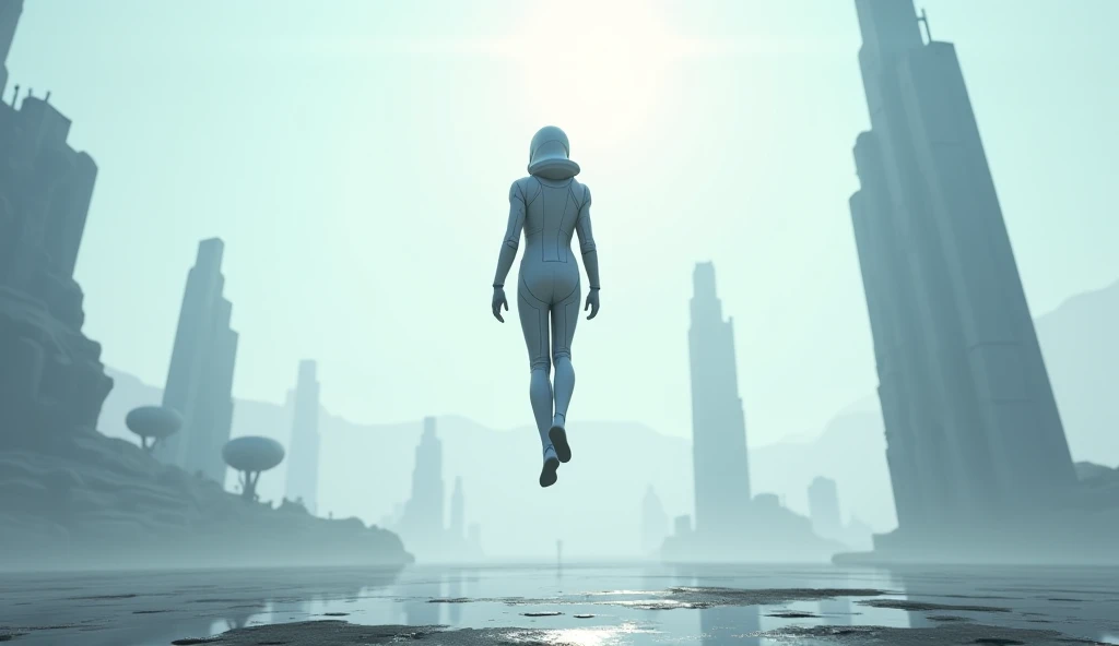 a woman in a futuristic suit with a glowing head and chest, cyberpunk art inspired by Marek Okon, cgsociety contest winner, digital art, gynoid cyborg body, girl in mecha cyber armor, cyber suit, cybersuit, in white futuristic armor, cybersuits, diverse cybersuits, gynoid body, echo from overwatch, perfect anime cyborg woman