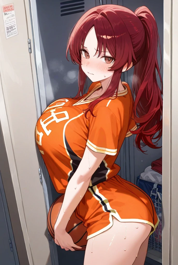 (((1girl))), ((best quality)), ((masterpiece)), ((ultra-detailed)), (illustration), (detailed light), (an extremely delicate and beautiful), (beautiful detailed eyes), (sunlight), ((extremely light)), ((extremely clothes)), (((hyper detail)))
(((gym uniform))),
,
wavy long hair, ((((dark brown hair)))), ((long hair)),
(((deep orange eyes))),
(((whole body))), ,
(((condescending expression))), ((mischievous smile with sexual satisfaction)), (((extra adorable))), (((extra slender shape))),
(((extremely beautiful detailed face))),
(((squatting in the school gym))), (((((Dutch angle))))),
((())),
(((extremely thin thighs))), (((white socks)))
