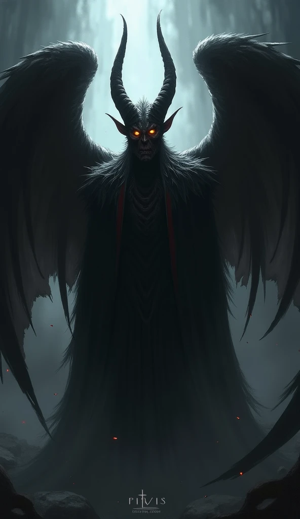 l'image réelle de Samael, un démon. a des ailes, pas de cornes