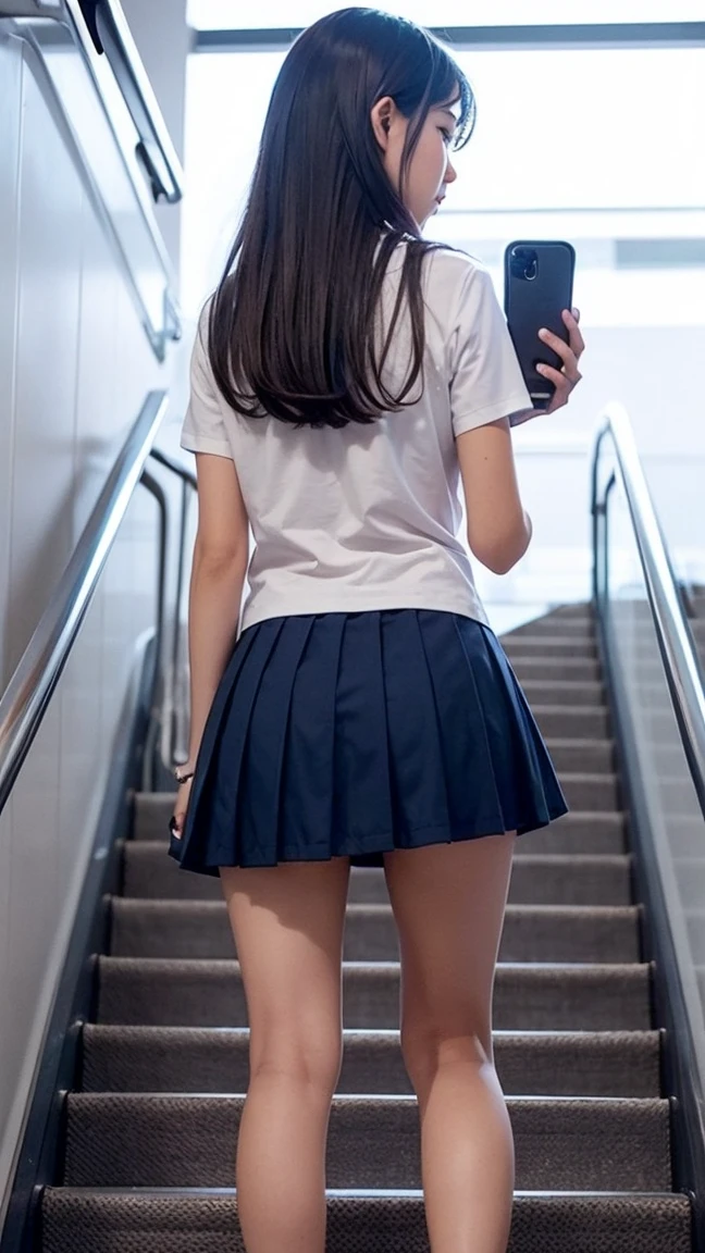 {best quality}, {very aesthetic}, {ultra-detailed}, {best illustration}, nsfw, girl, locker room, changing pantie, skirt,