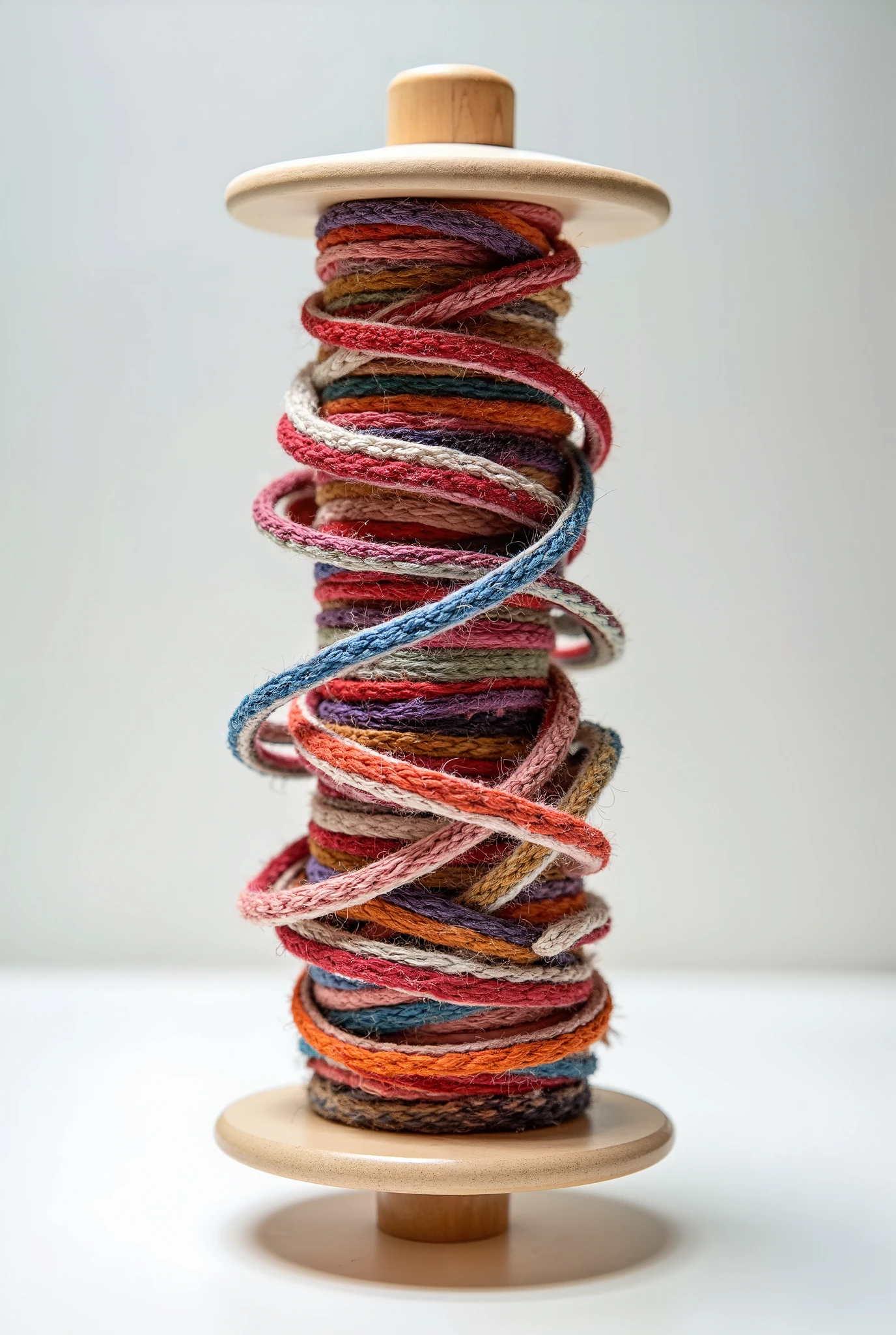 Crochet knot made with wooden thread