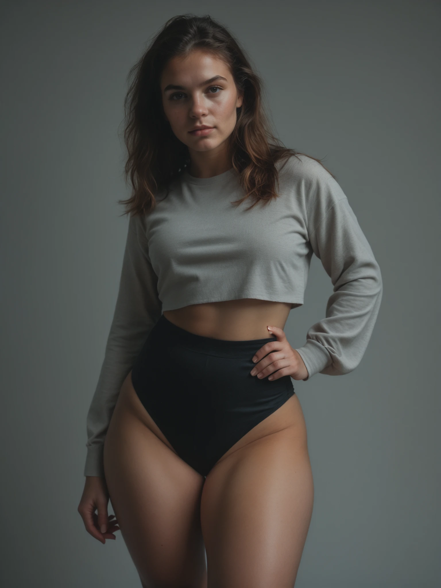 Thick redhead girl, tights, camel toe