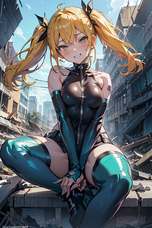 Giantess, long sexy legs, yellow hair, bikini,lying on top of destroyed buildings, city at her feet burns in flames for the destruction she has caused, tiny people climb on her body to try to defeat her uselessly. Giantess, goddess, macrophilia, curvaceous body, hentai, fetish, sexy legs, bikini, high heels, high quality, tiny people, people climbing body, giantess body, small people