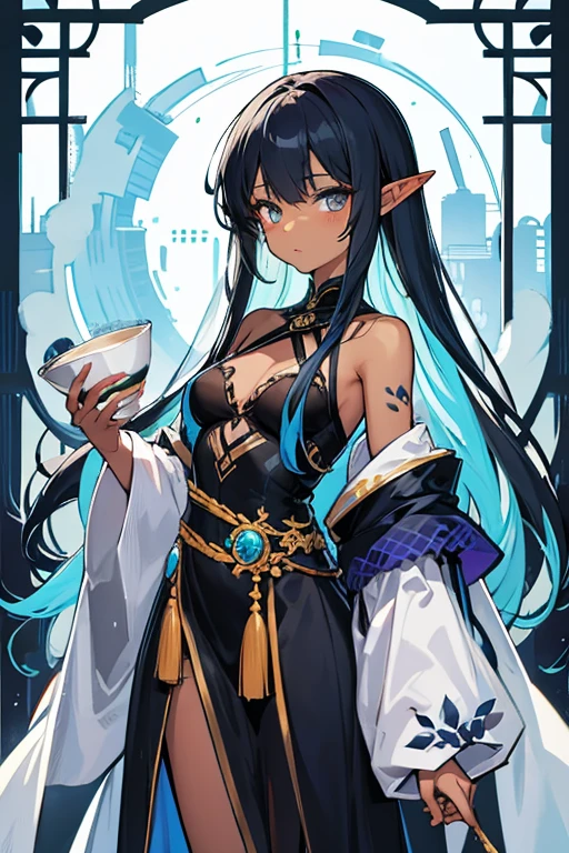 Italian girl 25 years old, very long black hair, busty, very long black hair, fantasy sorceress, medieval fantasy world