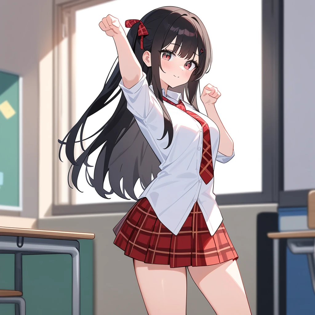 masterpiece, super fine illustration, best quality, light particles, ultra-detailed, 8K wallpaper, (bright colors:1.2), (a little girl),(high school uniforms:1.1),((braid hair,black hair)), (random breasts:1.1) disheveled hair, shiny hair, shiny skin, sweat, girl is soaked, (extremely beautiful random eyes),nsfw
BREAK
(burberry check panties),lifted by self,skirt lift