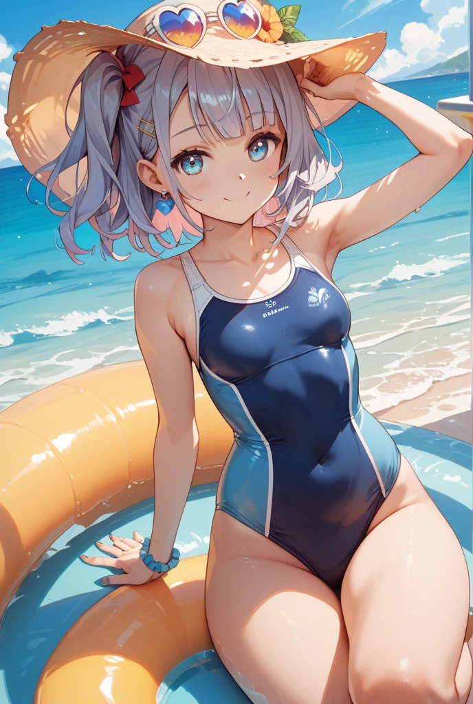 anime girl laying on the beach in a blue bikini, wallpaper anime blue water, anime moe artstyle, best anime 4k konachan wallpaper, 4k anime wallpaper, splash art anime loli, guweiz on artstation pixiv, guweiz on pixiv artstation, guweiz, anime art wallpaper 8 k, rem rezero