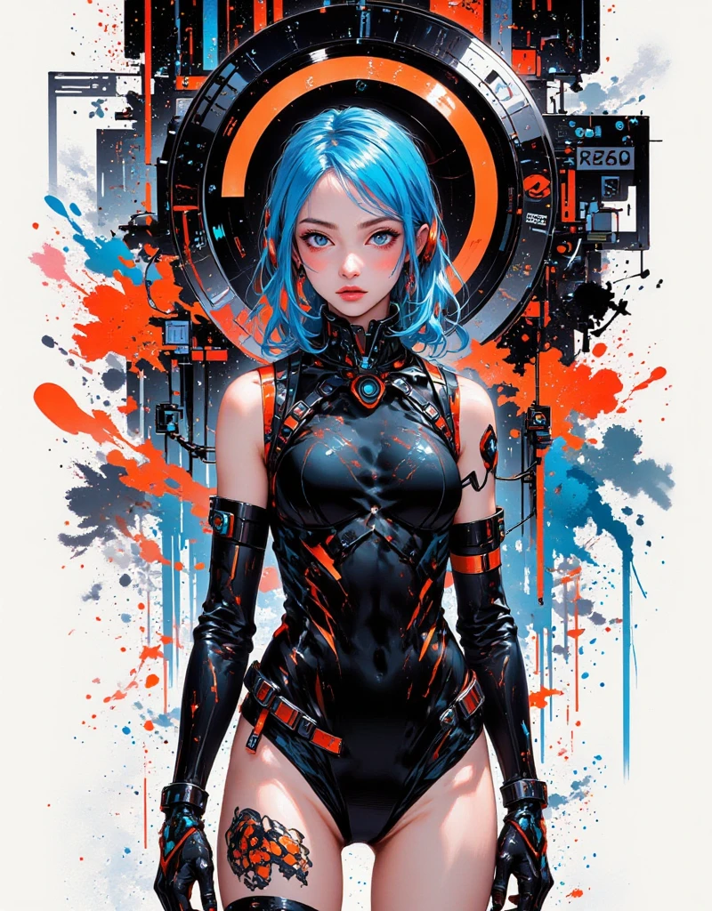space-themed macabre style cybernetic style <lora:Counterfeit-V3.0 Style SDXL_LoRA_Pony Diffusion V6 XL:1>, one girl, child, lush hair, hands covered in blood, crazy smile, sharp teeth, fluffy dress, blood on clothes, partially robot, dark colors, dark lighting, looking at the viewerr <lora:Desolation:0.3> <lora:Kenva:0.6> <lora:OverallDetail:1> <lora:D.I.D._Vaporwave_Visions:0.5> <lora:Neon_Splash_Art_for_Pony:1>, score_9, score_8_up, score_7_up . futuristic, technological, cybernetic enhancements, robotics, artificial intelligence themes . dark, gothic, grim, haunting, highly detailed . cosmic, celestial, stars, galaxies, nebulas, planets, science fiction, highly detailed