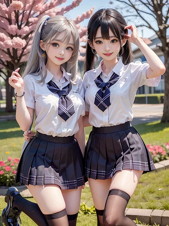 (((while standing, She lifts up her skirt and shows her panties to the camera.)))、(((Flip up the skirt yourself)))、(((dark blue plaid school uniform、White blouses、cute white blouse with red ribbon、1girl in、20yr old、short loose socks、knee high stockings)))、ultra-detailliert、​masterpiece、top-quality、超A high resolution、8K high image quality、Photogenic clarity、Real live-action、(((The panties are pink panties made of lace material..、String panties)))、(((See all panties)))、(((Wearing a skirt)))、(((Lift skirt hem)))、A detailed eye、upscale cafe、Colossal tits、perfect ??????? body proportions、nffsw , Nikon Z9 80mm Lens , masutepiece、model standing with legs apart、Small micro panties、Sit in a triangle with your thighs slightly inward、Focus on panties、too bright natural light、Detailed lace panty pattern、Black panties that dig into the pussy、(((Beautiful alignment and snow-white teeth)))、Ultra slim body Gcup bust、Body shape of slim model、Beautiful posture、Panty shot from below