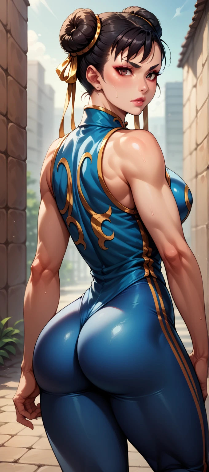 Chun-li (sf6) black leggings big tits big out futunari futa