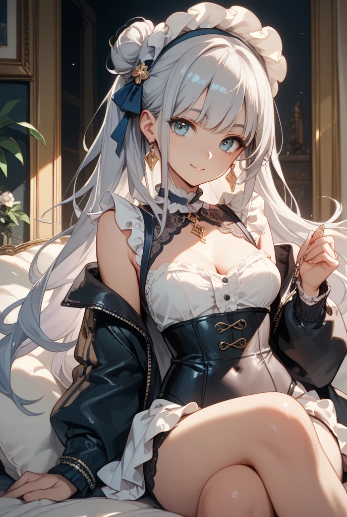 ((highest quality)),(Ultra-high resolution),(Very detailed),(Detailed Description),((The best CG)),(A masterpiece),Ultra-detailed art,Amazing drawing art,(Art with precise details:1.5), (One-shoulder dressを着た女性:1.6),Scattered gems:1.4,((One-shoulder dress:1.5))