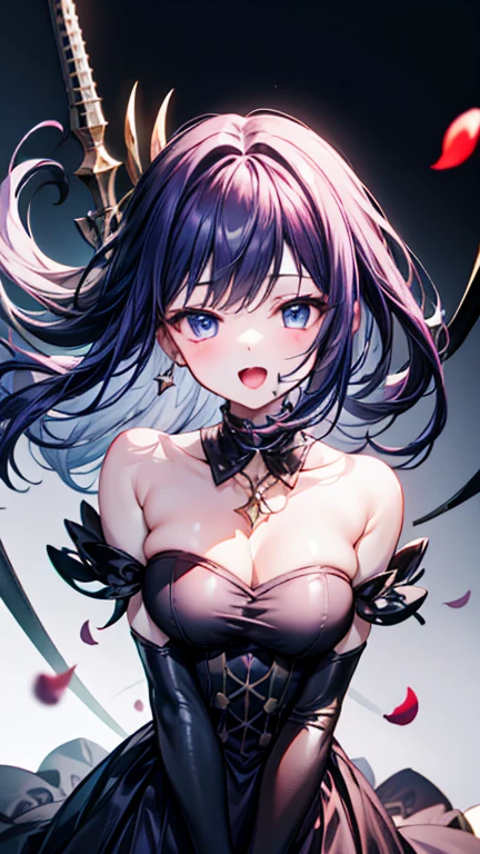 anime girl with black hair and purple eyes and a purple bra, detailed digital anime art, guweiz, artwork in the style of guweiz, guweiz on pixiv artstation, guweiz on artstation pixiv, portrait gapmoe yandere grimdark, detailed anime character art, gapmoe yandere grimdark, demon anime girl, kawacy