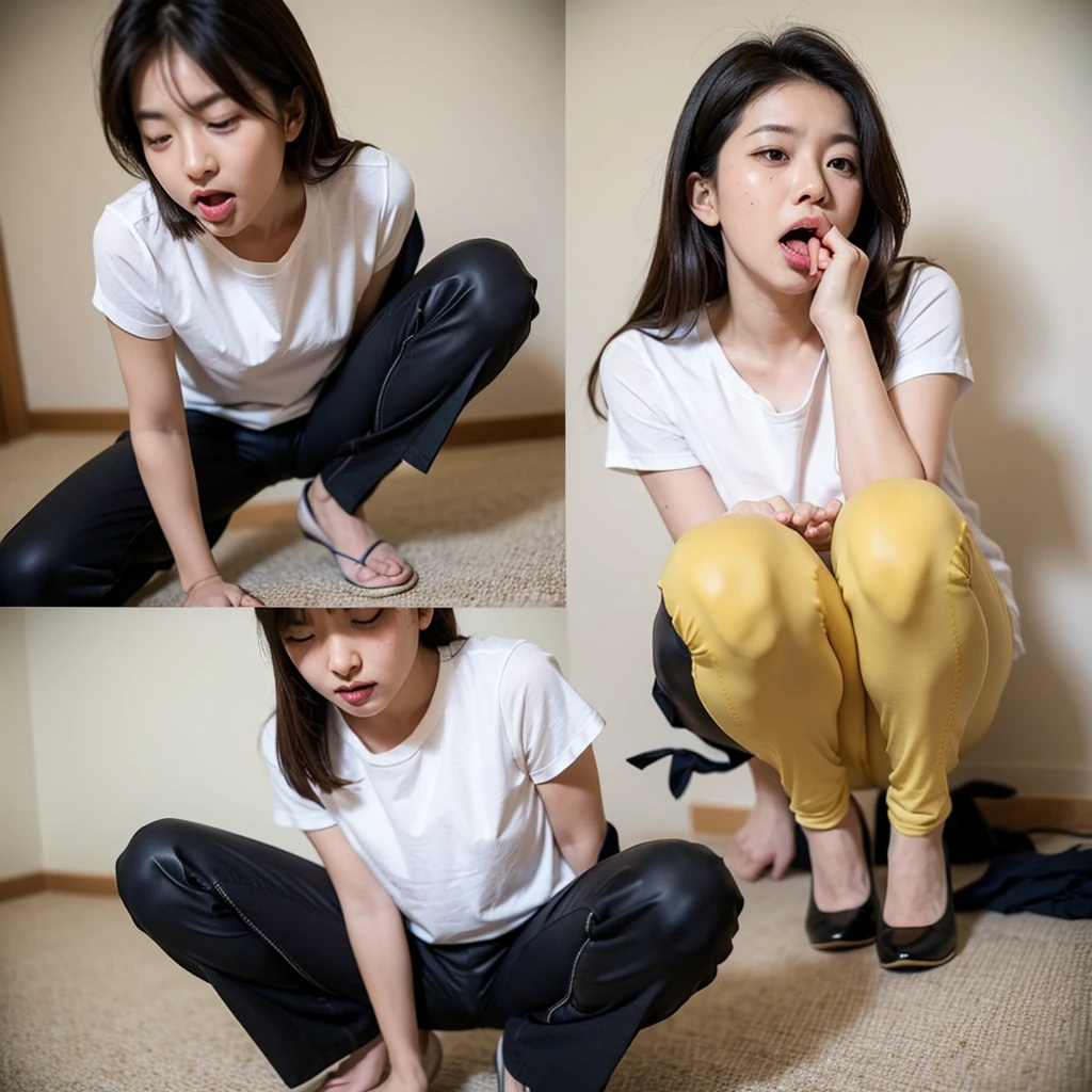 Pissing herself in fear, full body, standing position, Indonesian face, 15 yo, pee stain:1.4, urination:1.4 pee pants:1.4, pee skirt:1.4, wet patch