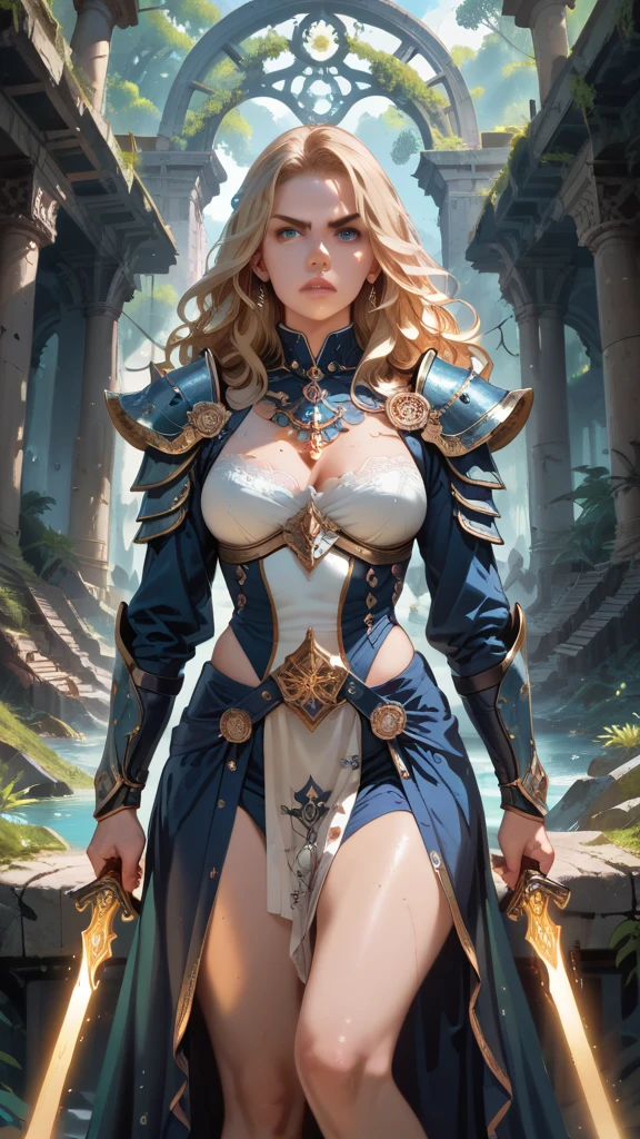 Asgard，valkyrie，Senhora Cavaleiro，anatomia correta，epic fantasy digital art，tmasterpiece，8k，high-definition resolution，Desenho detalhado，alta qulidade，, Epic composition,