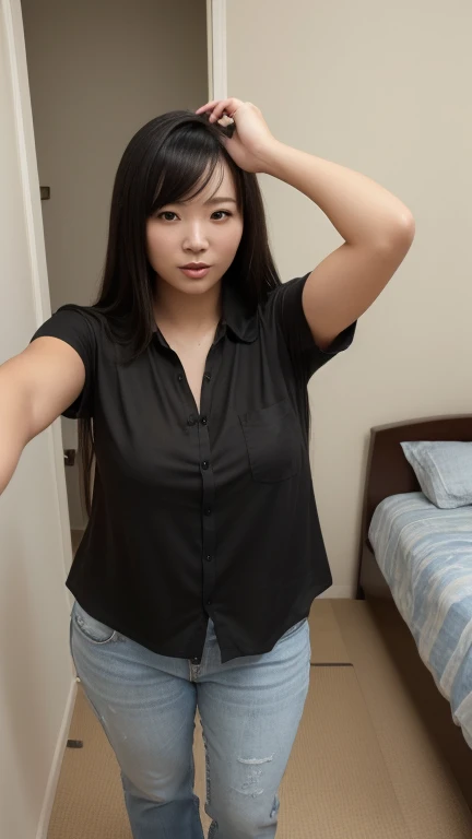 ((Girl sits in bedroom and masturbates while touching boyfriend's crotch:1.4)), (8k, RAW Photos, Highest quality, masterpiece:1.2), (Bun twin tail), alone, Looking at the audience, Viewed from the front, ((性欲が強いhigh school girl:1.3))、Beautiful white skin, knees, Absurd face is small, Part your bangs down the middle, The forehead is visible, Glare, ((Cute ecstasy face:1.4)), Ultra-high resolution, cute, (Slender body line), Outstanding proportions, ((Crop top and sexy pants:1.3)), high school girl, (Baby Face:1.6), Japanese women, Are standing, (Photorealistic:1.37), Photon Mapping, Realistic, cute顔が小さい, Brown eyes, prospect, Written boundary depth, Blurred Background, (I can see the bangs), Silky smooth hair, (Slim Belly:1.2), (Beautiful thin thighs:1.2), (Small beautiful butt:1.2), (Curved waist), thigh, Nogizaka idol, Idol, (Detailed hands:1.3, Accurate hands:1.3, Beautiful little hands of a girl:1.3), (Small small breasts:1.3, Beautiful underboobs:1.3), Super quality, Low people, (Clear white skin, Skin with visible pores:1.2), (Focus on the face), Check and correct the garment construction, (Perfect Anatomy:1.3), (Detailed eyes and face:1.3, Professional photography techniques), ((The aesthetics of breast flashing:1.3))