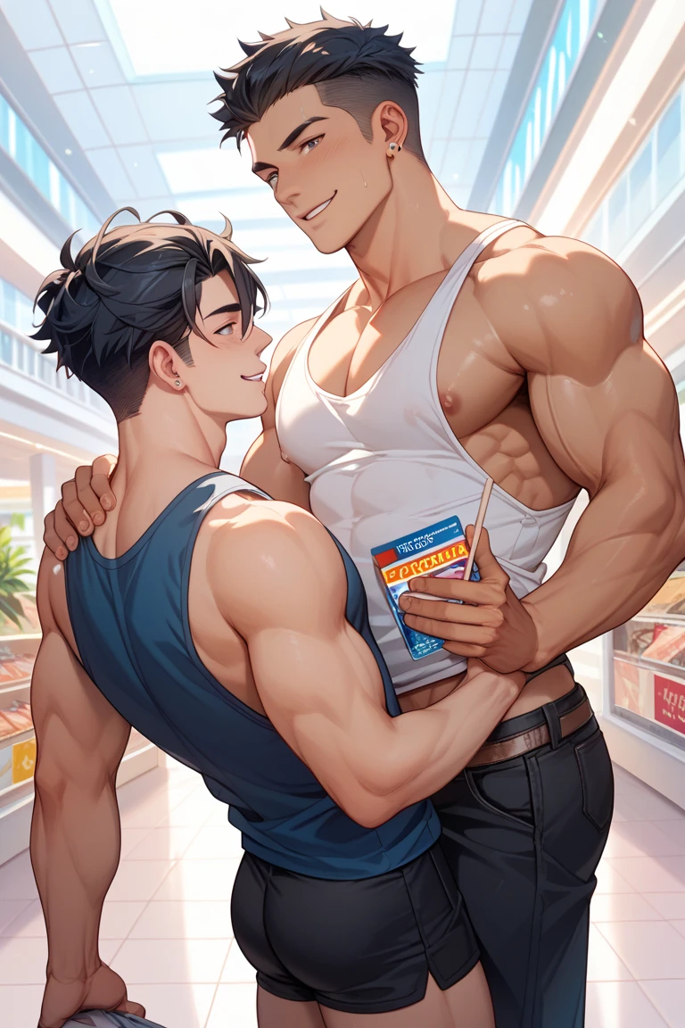 score_10, score_8_up, score_7_up, score_6_up, score_5_up, score_4_up, 2boy, duo,male only, 22years old, muscle 1.1, handsome face,detail face, eye contact, coffee store room, side by side, full body, naked, fuck in the ass, missionary style style, spread leg, ahegao face, cum, gangbang,