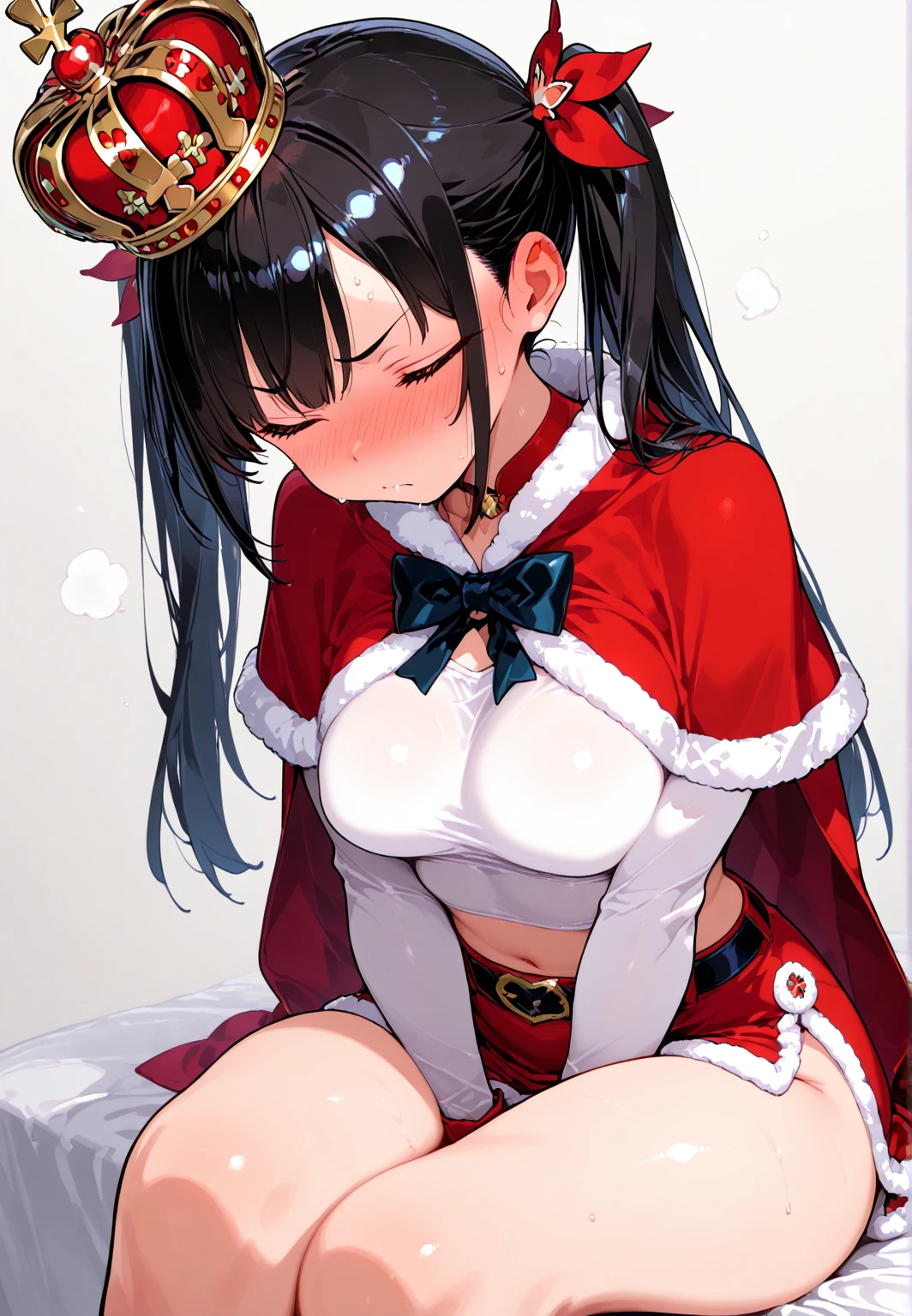nsfw, Nagato(Azur Lane), kimono, , Very small breasts, Exposed breasts, Sweat, blush, Erect nipples, Sex, Thick penis, Big penis, whole body, Heart Eyes, , semen, combination, clitoris, port