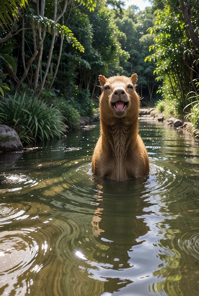 Woman feeds large animal from bottle of water, Real photos of the zoo, sha xi, Oh my God, Fierce in appearance, Snacking, scary but charming, capybara, 240p, screen shot, viral photo, exceedingly, exclusive, 🦩🪐🐞👩🏻🦳, 4 8 0 p, 480p