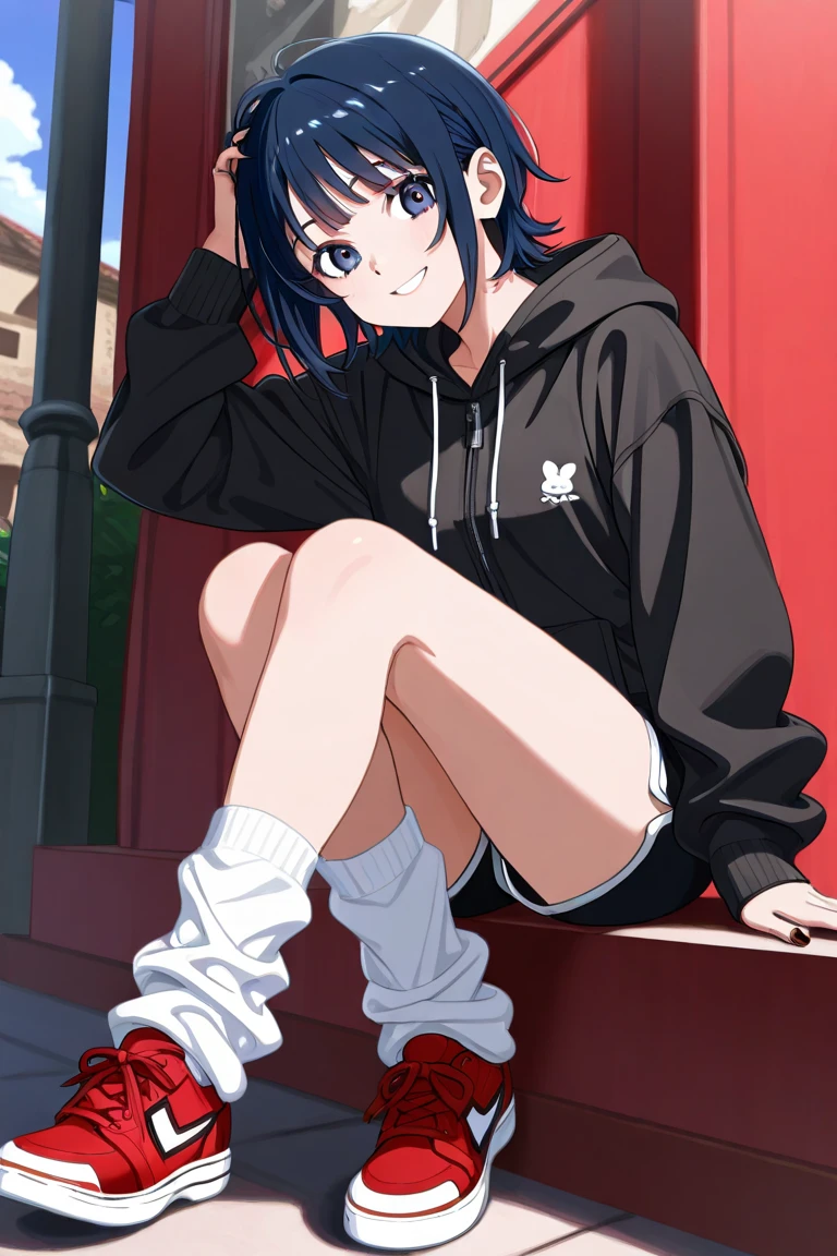 chen,sitting,grassy fields