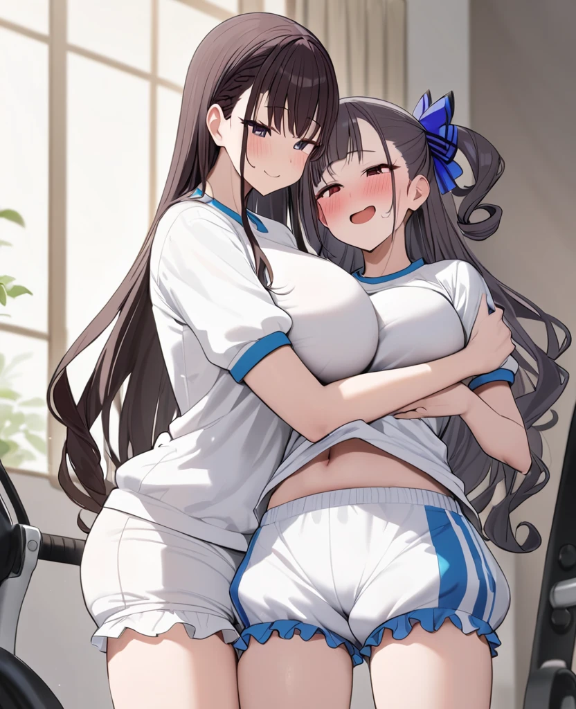 Highest quality, High resolution,8k, One girl、On the sofa、((The girl is lying on her stomach and having sex)),Boobs shaking violently up and down、A large amount of semen is applied、Ecstatic face(Worried brow)、Climax、Sweat(1.9)、steam、Dark brown hair(side ponytail), Big eyes、Green Eyes, Short Hair, Mole under eye, Huge breasts(1.9), bangs, Cleavage, clavicle,Big Butt, indoor, Horse Girl(anime、Ines Fuujin、horse ear、Pink sun visor、White jersey、Pink T-back、White knee-high stockings、(Exposed nipples))、{An angle showing the back from directly above} One Black Man,Big Penis,(A man has sex with a girl in a sleeping position)
