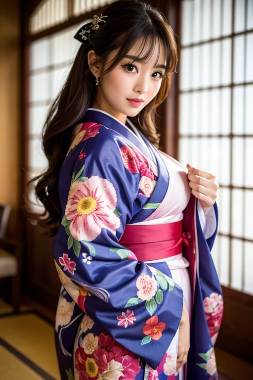 (Best Quality,4K,8K,hight resolution,masutepiece:1.2),Ultra-detailed,(Realistic,Photorealistic,Photorealsitic:1.37),cute-style,skirt by the,dian,Dribbling High Detail 8K,Studio Lighting - V 6, Real life girls, portrait of a japanese kimono, sweat pornograph poses, clearly see her body parts, clearly see her butt and , j-cup size, wetting sweat, tattoos goodness, hands tie at bed, laying sexy, bend over the stairs, handcruff off, horny body, eye scary
