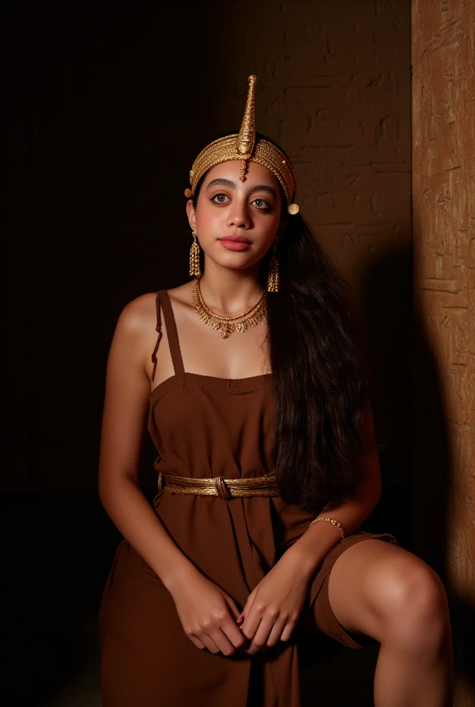  egyption queen, elegant egyptian queen portrait, ornate headdress, regal expression, piercing eyes, golden jewelry, luxurious draping, dramatic lighting, ancient egyptian temple background, intricate hieroglyphics, 8k, high resolution, photorealistic, cinematic, dramatic