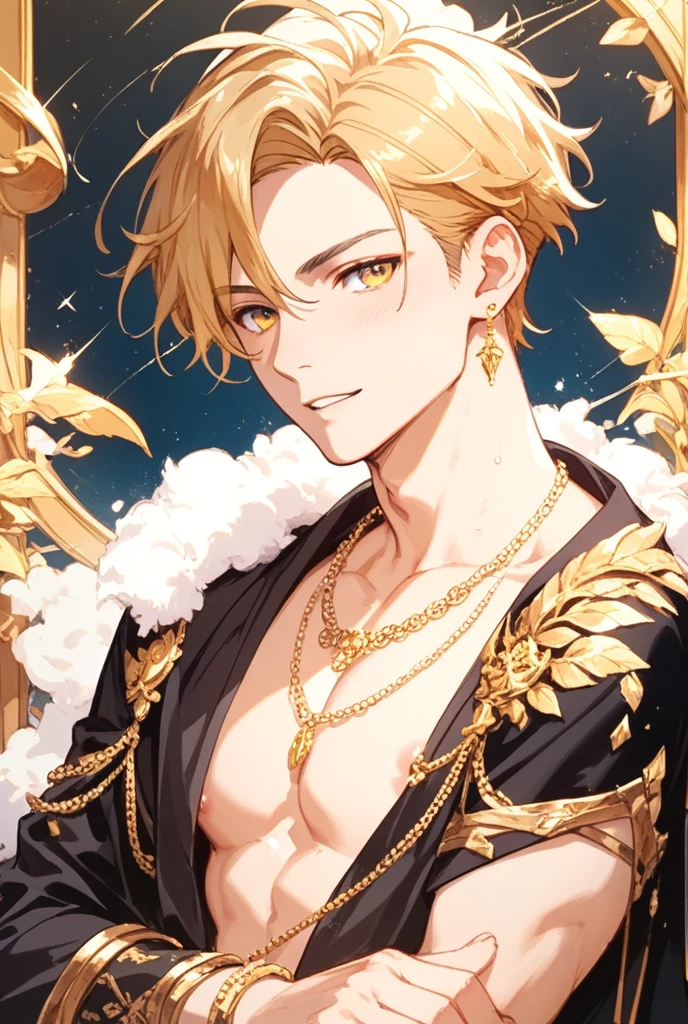(mid_tomada:1.3),(1 homem:1.2),(muscle man:1.1),(front lighting:1.2),with a Prata body and glitters with lights above,extreme iridescent reflection,in the style of verdadeiro tracing,vibrant manga,brilhante/ lustroso,rococo cake,forma fluida,tinycore,fluid prints,verdadeiro,machine aesthetics,Yanjuncheng,Prata,brilhante eyes,forma fluida.,o jovem guerreiro,Male characteristics,