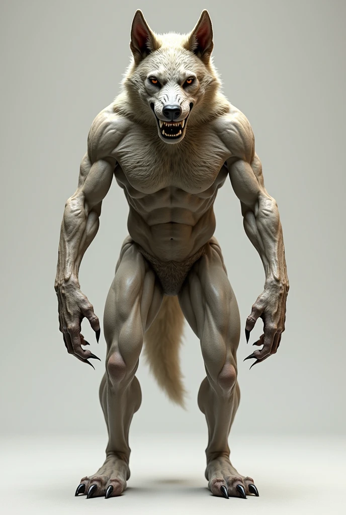 Creat a realistic statue that looks like a human dog and has a big word below it the says Kedewa