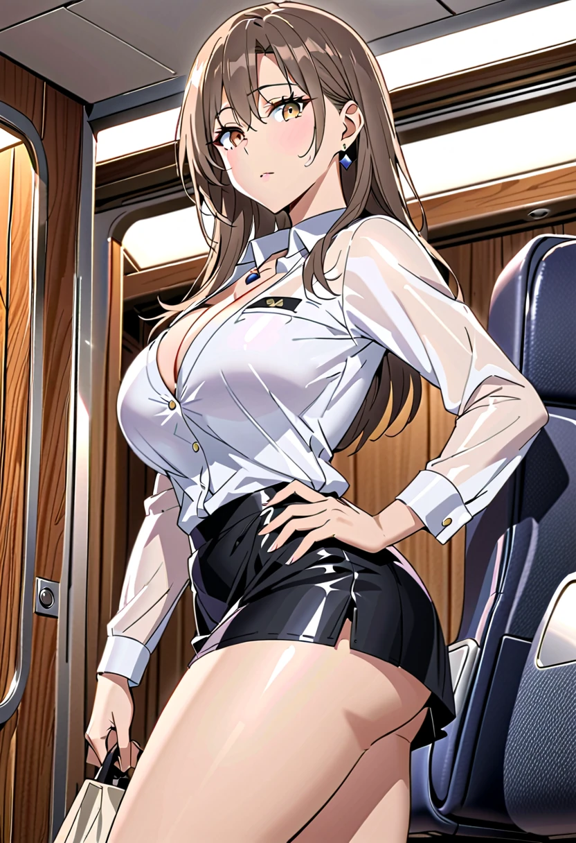 masterpiece, best quality, ultra high res, ultra-detailed, inside a sport car, night, beautiful city landscape, 1 girl, hibiki, slut, (brown hair: 1.3), (brown eyes: 1.3), hairy pubic hair, (gigantic tits and giant cleavage: 1.6), (red topless: 1.5), (red latex miniskirt: 1.3), (black fishnet thights: 1.3), (black high heels: 1.4), (nipples piercings: 1.3), sweating, (hibiki is spreading her legs wide open inside a sport car while squirting lots of piss and while looking at the viewer with a lustful slut ahegao expression and hard moaning in a sensual and suggestive way with open mouth and her tongue out from an orgasm: 1.6)
