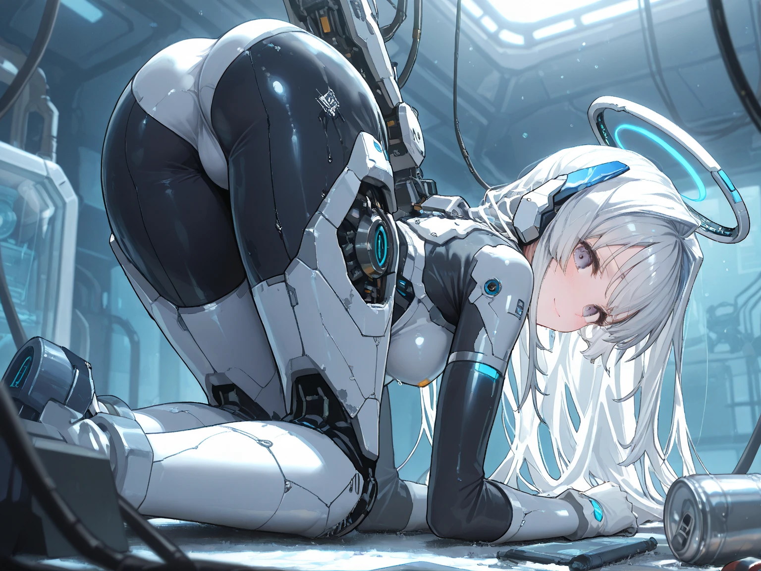 nsfw、BREAK Perfect Anatomy、Highest quality、(cute:1.1)、(cute)、(High resolution:1.2)、Unbelievably absurd:1.3、Incredible illustrations、(cuteイラスト:1.2)、Beautiful background、(Blue Hair, short, Cute Hips),,orgasm:1.2, ,(white inner suit、、Thigh-high stockings、Head-mounted display、), (Sleeping on the bed),,、(emphasis lines:2.0)、(1 girl) 、solo)、(10th Generation、cyborg、)、(be breathless、very humid),(arched back:1.5)、slender、(lying on back)、pussy juice:1.5,cameltoe:1.5,open vagina