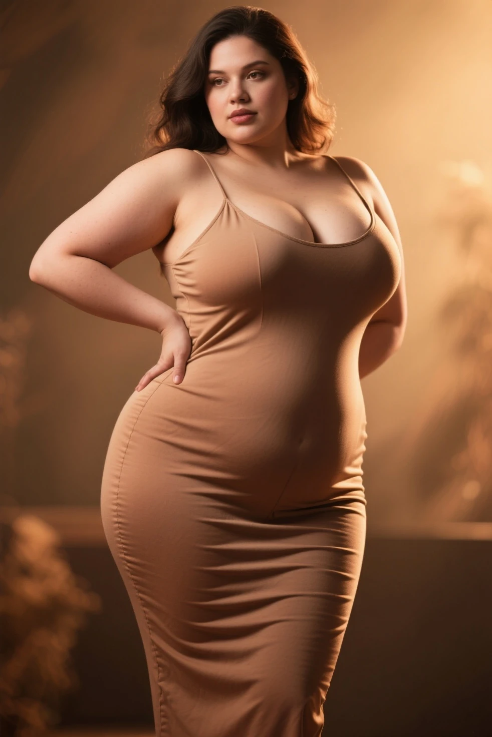 (8K, best quality, masterpiece, Golden Ratio Composition,:1.3), (40 years old plump Japanese woman in the bedroom), (90 kg obese body),  (Legs close-up), (Thick thighs),  (Snow-white long legs), (Wearing a flight attendant costume :1.2), (Huge breasts), (Big thick legs),  (jeans), Soft face line, Gentle and beautiful, (Silver short hair),